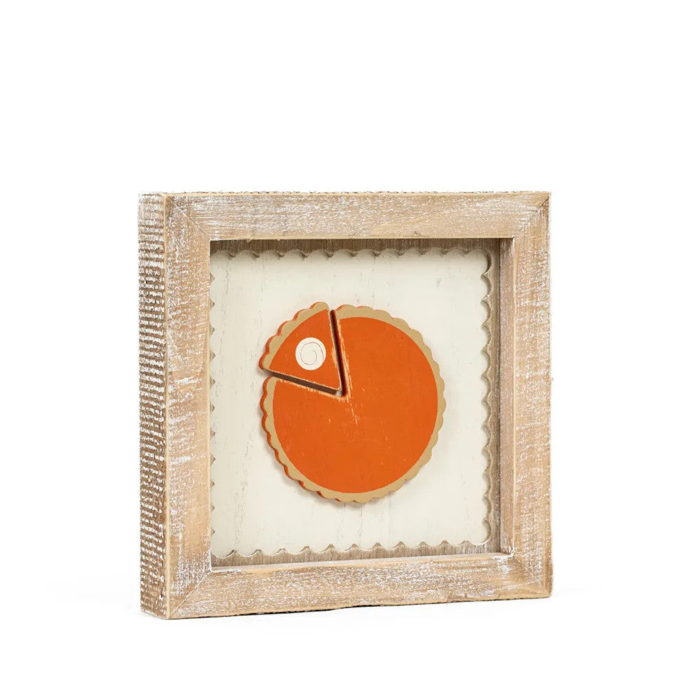 7" Reversible Wood Frame Sign - Broom/Pie | Multicolor | Pumpkins and Sweets Collection