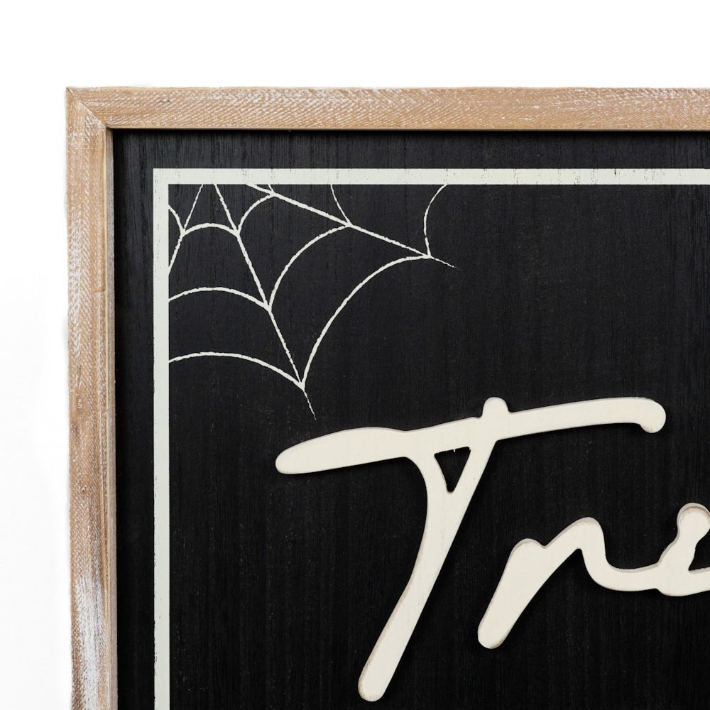 24" Reversible Wood Frame Sign - Trick or Treat and Hello Autumn | Multicolor