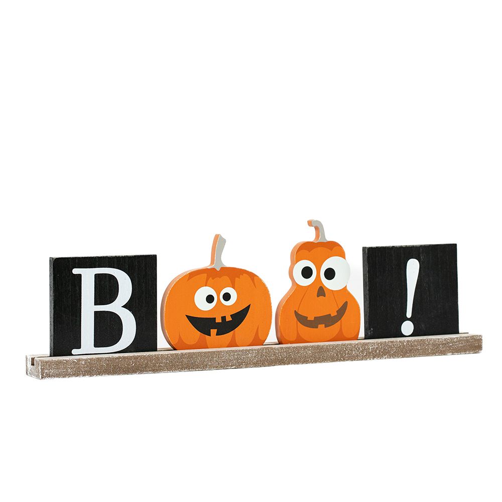 16" Wood Table Sitter - Boo! | Pumpkins and Sweets Collection