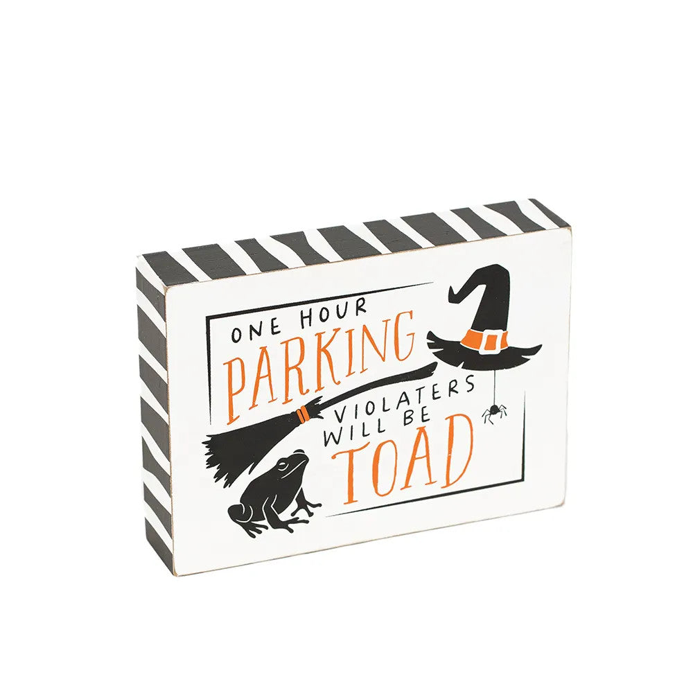 7" x 5" Wood Block - Parking | Multicolor | Sweet and Spooky Collection