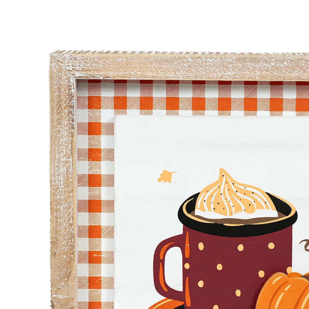 14" x 10" Reversible Wood Frame Sign - Pumpkins/Thanks | Multicolor | Pumpkins and Sweets Collection