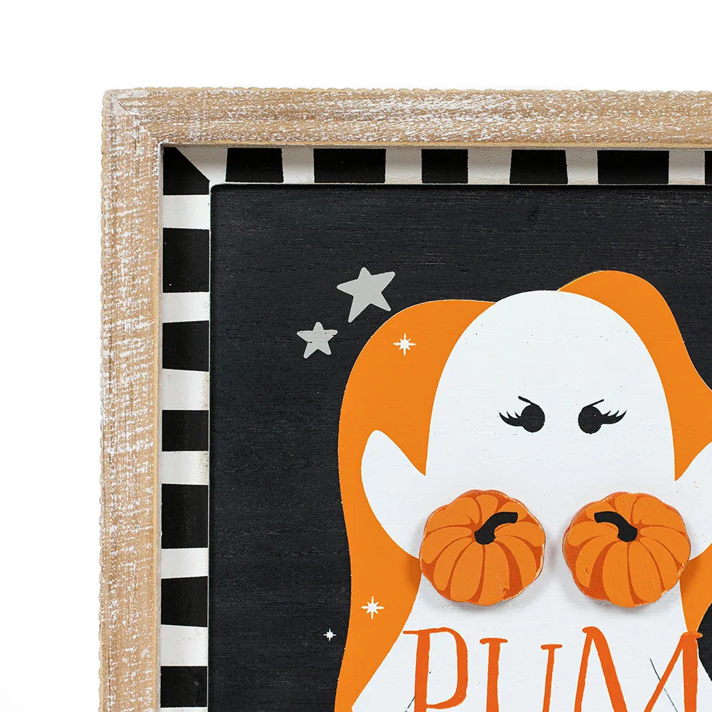 14" x 10" Reversible Wood Frame Sign - Pumpkins/Thanks | Multicolor | Pumpkins and Sweets Collection