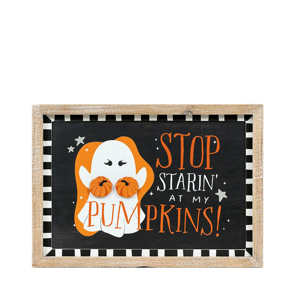 14" x 10" Reversible Wood Frame Sign - Pumpkins/Thanks | Multicolor | Pumpkins and Sweets Collection