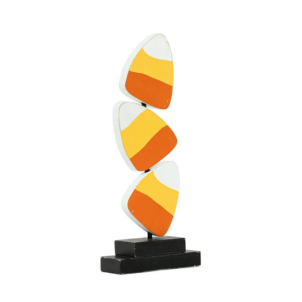 10" Wood Candy Corn on Stand - Multicolor | Pumpkins and Sweets Collection