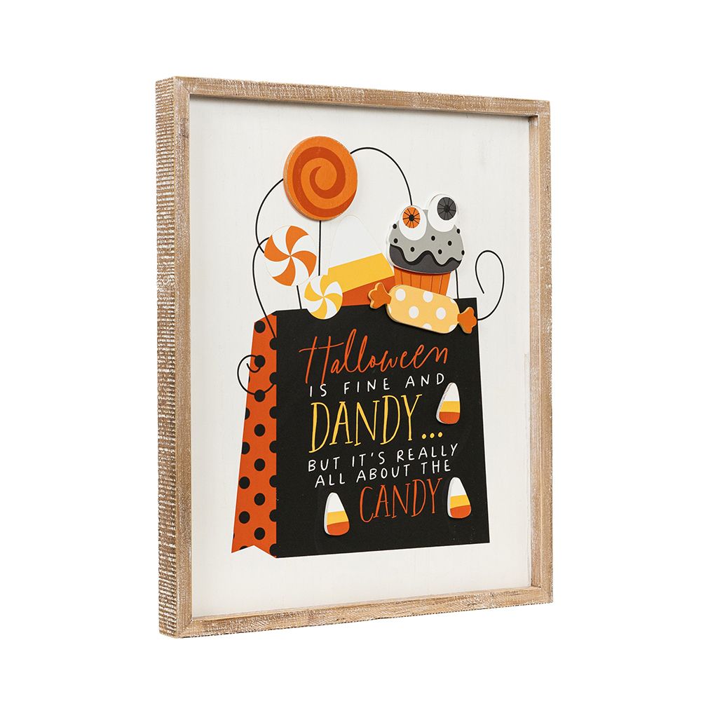 16" x 19" Reversible Wood Frame Sign - Halloween/Fall | Multicolor | Pumpkins and Sweets Collection