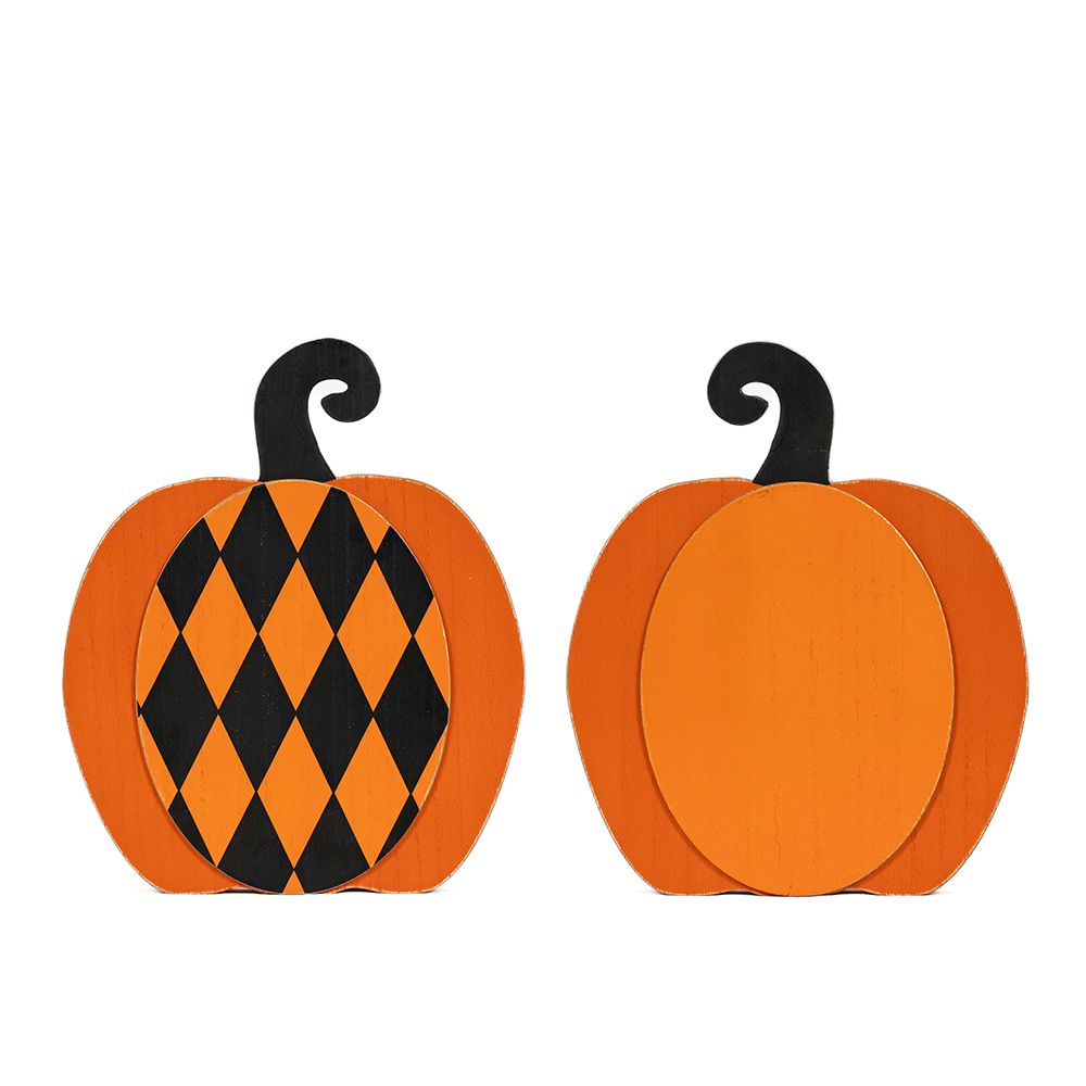 9x11x1.25 wood cutout (PUMPKIN) or/bk