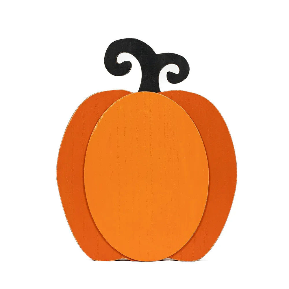 13" Reversible Wood Cutout - Pumpkin | Orange and Black | Pumpkins and Sweets Collection