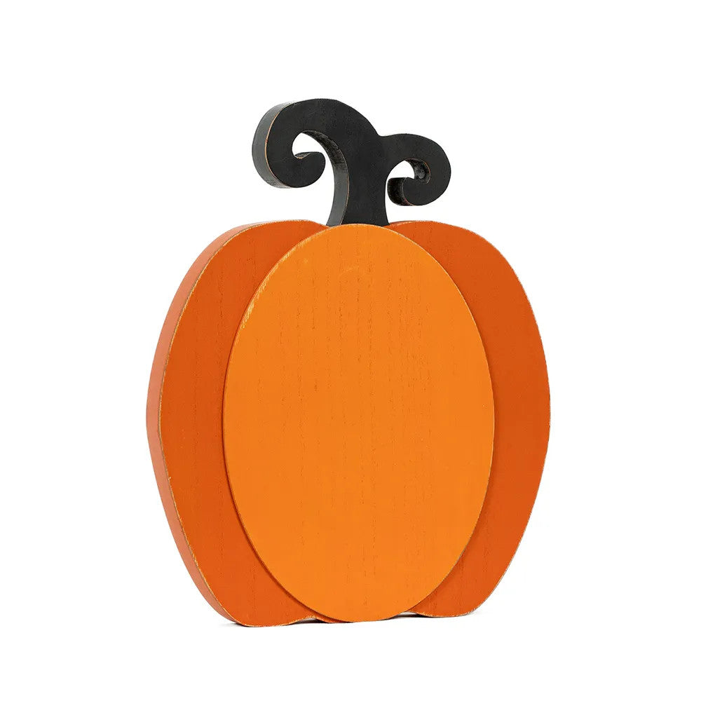 13" Reversible Wood Cutout - Pumpkin | Orange and Black | Pumpkins and Sweets Collection