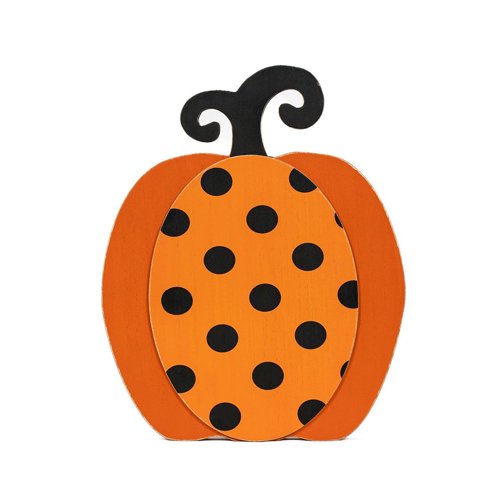 13" Reversible Wood Cutout - Pumpkin | Orange and Black | Pumpkins and Sweets Collection