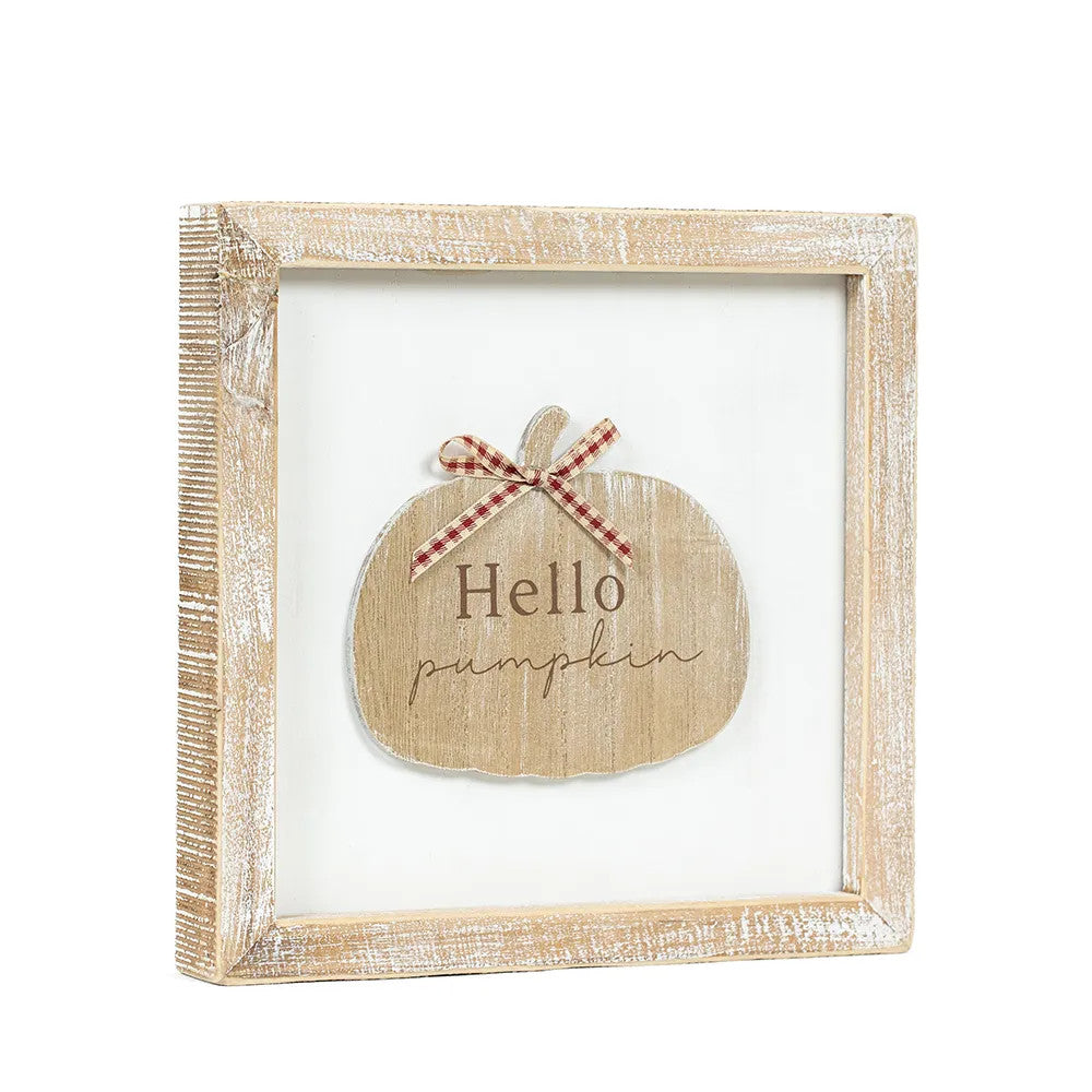 9" Reversible Wood Frame Sign - Spider/Pumpkin | Multicolor | Pumpkins and Sweets Collection