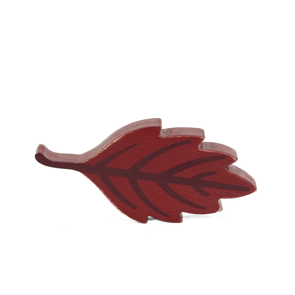 7x4x1 wood chunky shape (LEAF) rd/bn