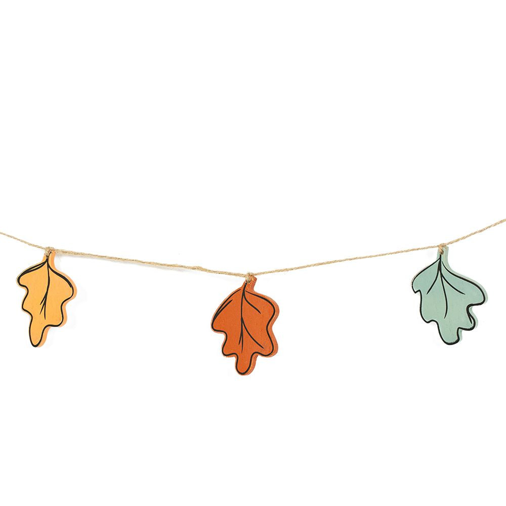 60" Wood Garland - Leaves | Sweet and Spooky Collection