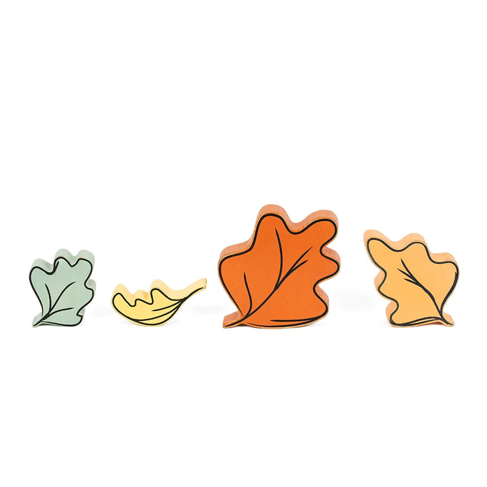 5" Reversible Chunky Wood Shape (Set of 4) - Leaves | Sweet and Spooky Collection
