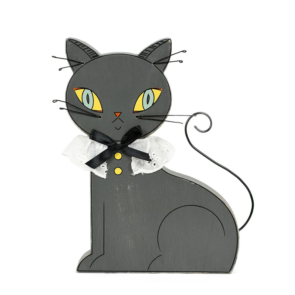 9" Reversible Chunky Wood Shape - Cat | Sweet and Spooky Collection