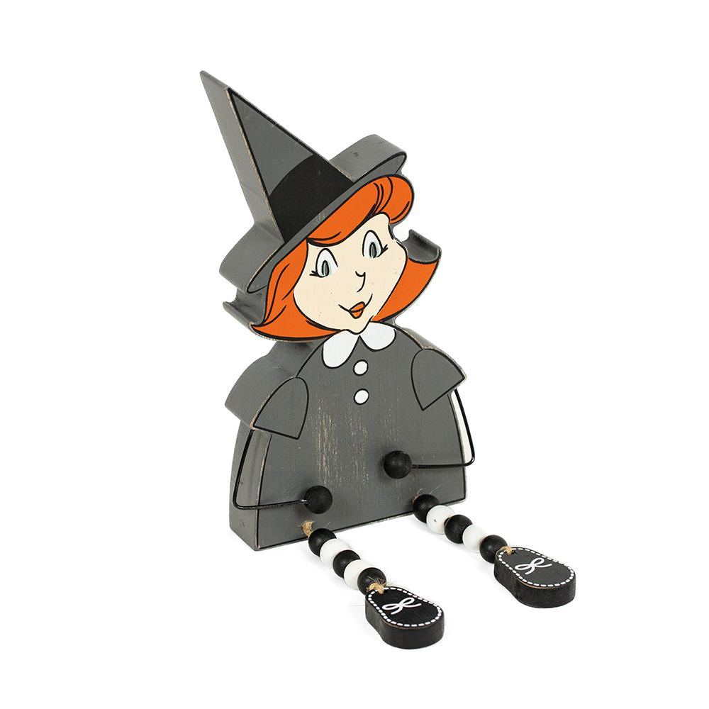 8" Reversible Chunky Wood Shape with Beads - Witch | Sweet and Spooky Collection