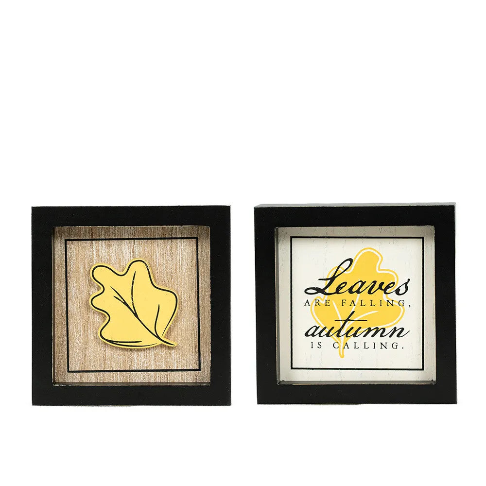5x5x1.5 rvs wood frame sign (LEAF/AUTUMN)