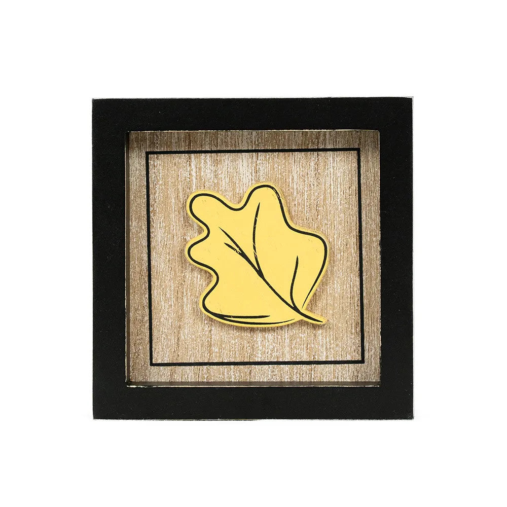 5" Reversible Wood Frame Sign - Leaf/Autumn | Sweet and Spooky Collection