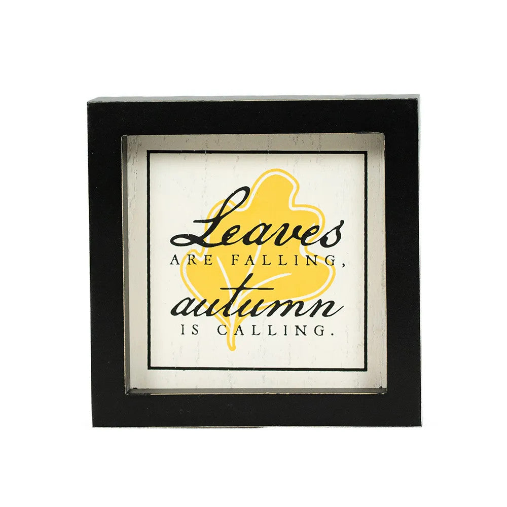 5" Reversible Wood Frame Sign - Leaf/Autumn | Sweet and Spooky Collection