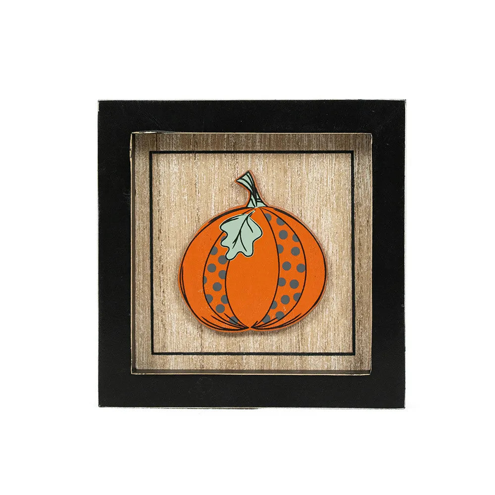 5" Reversible Wood Frame Sign - Pumpkin/Hello | Sweet and Spooky Collection