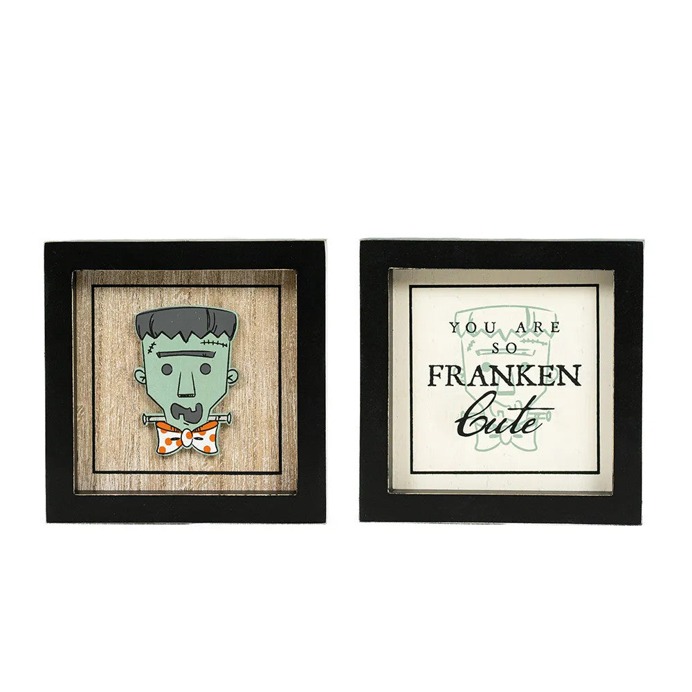 5x5x1.5 rvs wood frame sign (FRANKIE/CUTE)