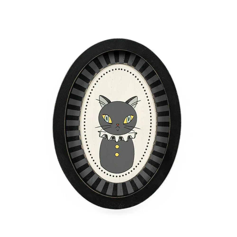 6" x 8" Wood Frame Sign - Black Cat | Multicolor | Sweet and Spooky Collection