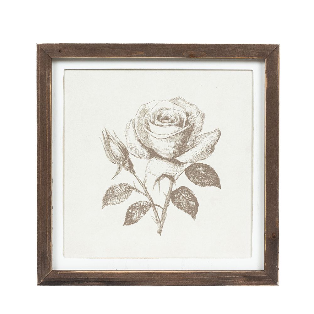 13" Reversible Wood Frame Sign - Tree/Rose | Multicolor | Gileadensis Collection