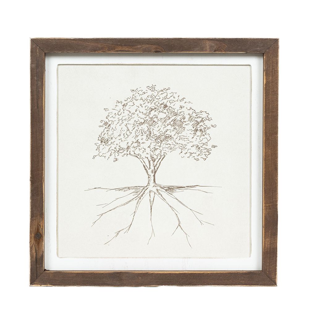 13" Reversible Wood Frame Sign - Tree/Rose | Multicolor | Gileadensis Collection
