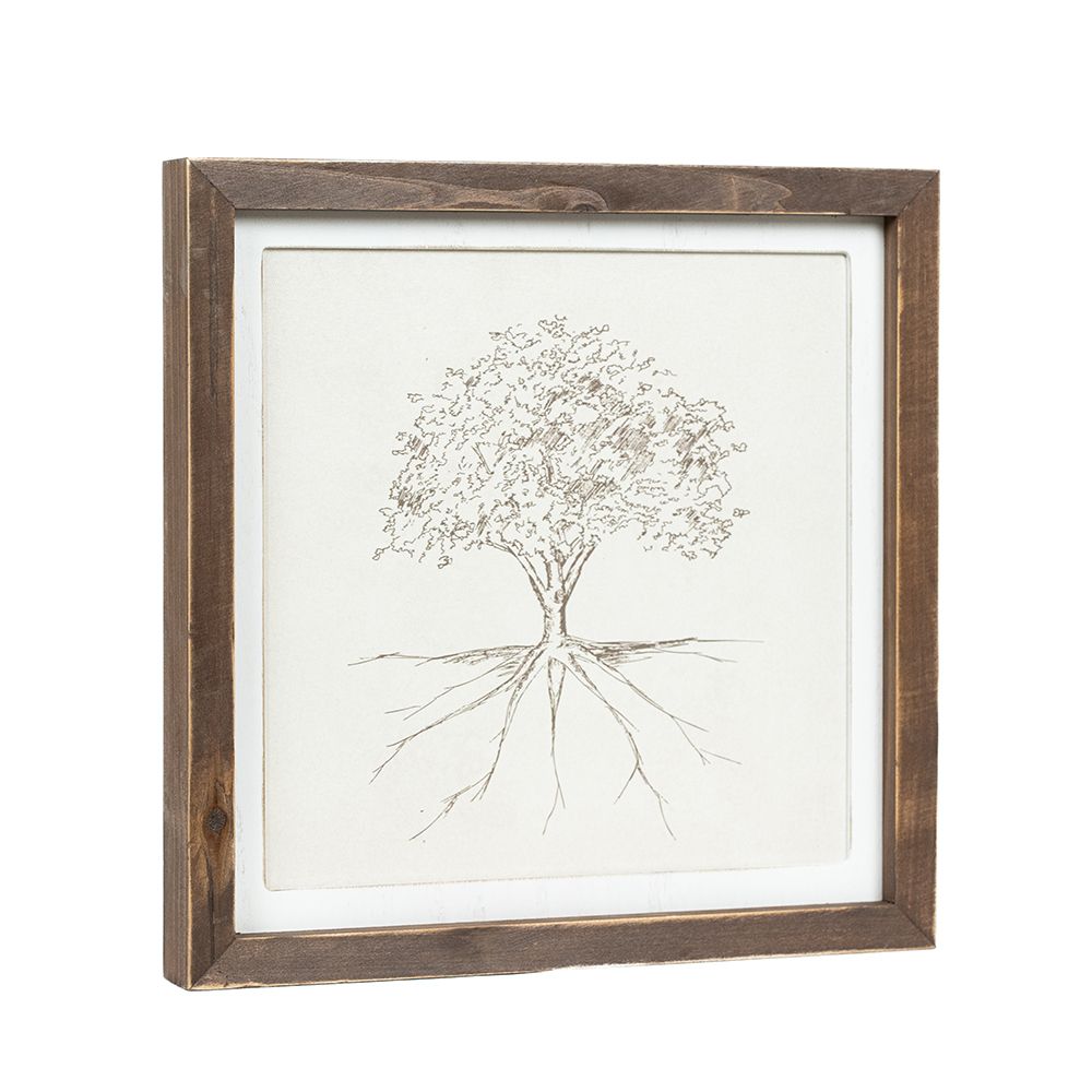 13" Reversible Wood Frame Sign - Tree/Rose | Multicolor | Gileadensis Collection