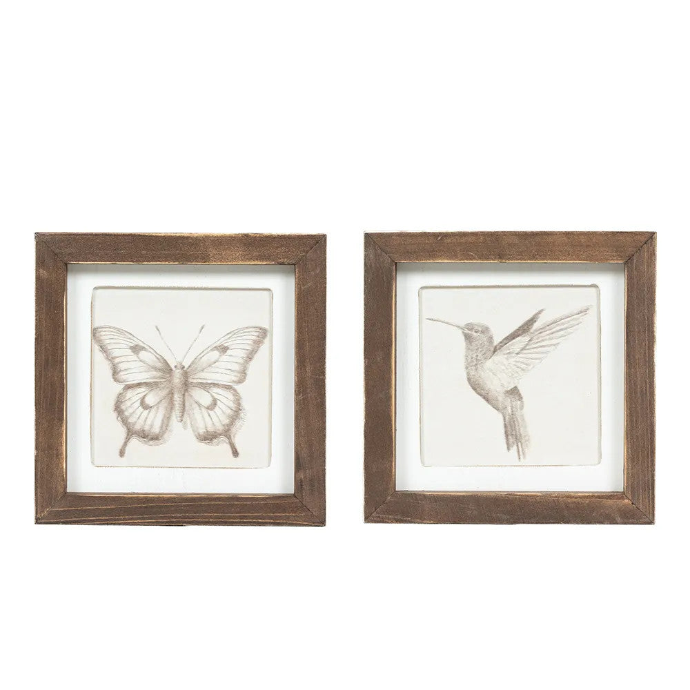 7x7x1.5 rvs wood frame sign (BIRD/BUTTERFLY)