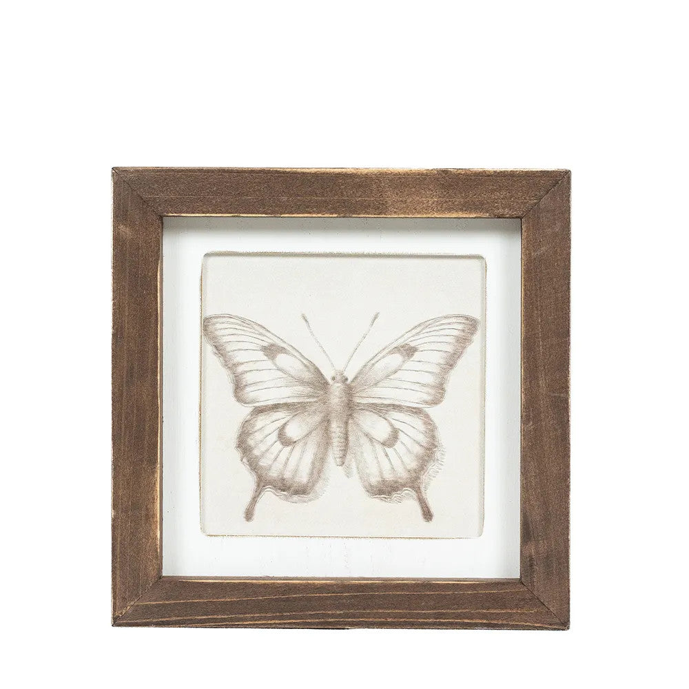 7" Reversible Wood Frame Sign - Bird/Butterfly | Multicolor | Gileadensis Collection