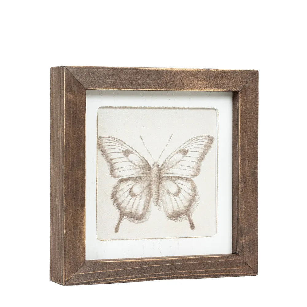 7" Reversible Wood Frame Sign - Bird/Butterfly | Multicolor | Gileadensis Collection