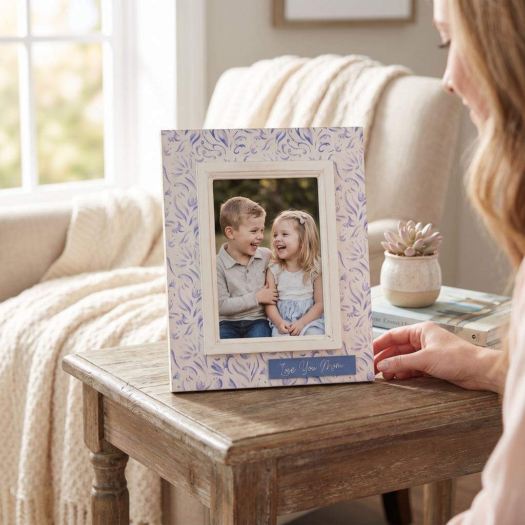 9" x 11" Wood Photo Frame - Love You Mom | Mother's Day Collection | Holds 5x7 Photo