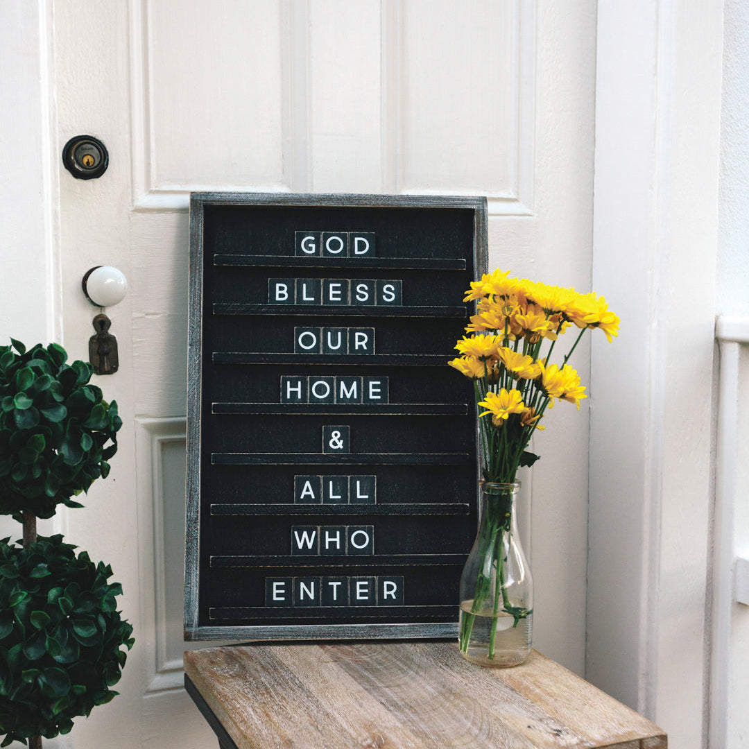 18" x 24" Wood Framed Letterboard - Black