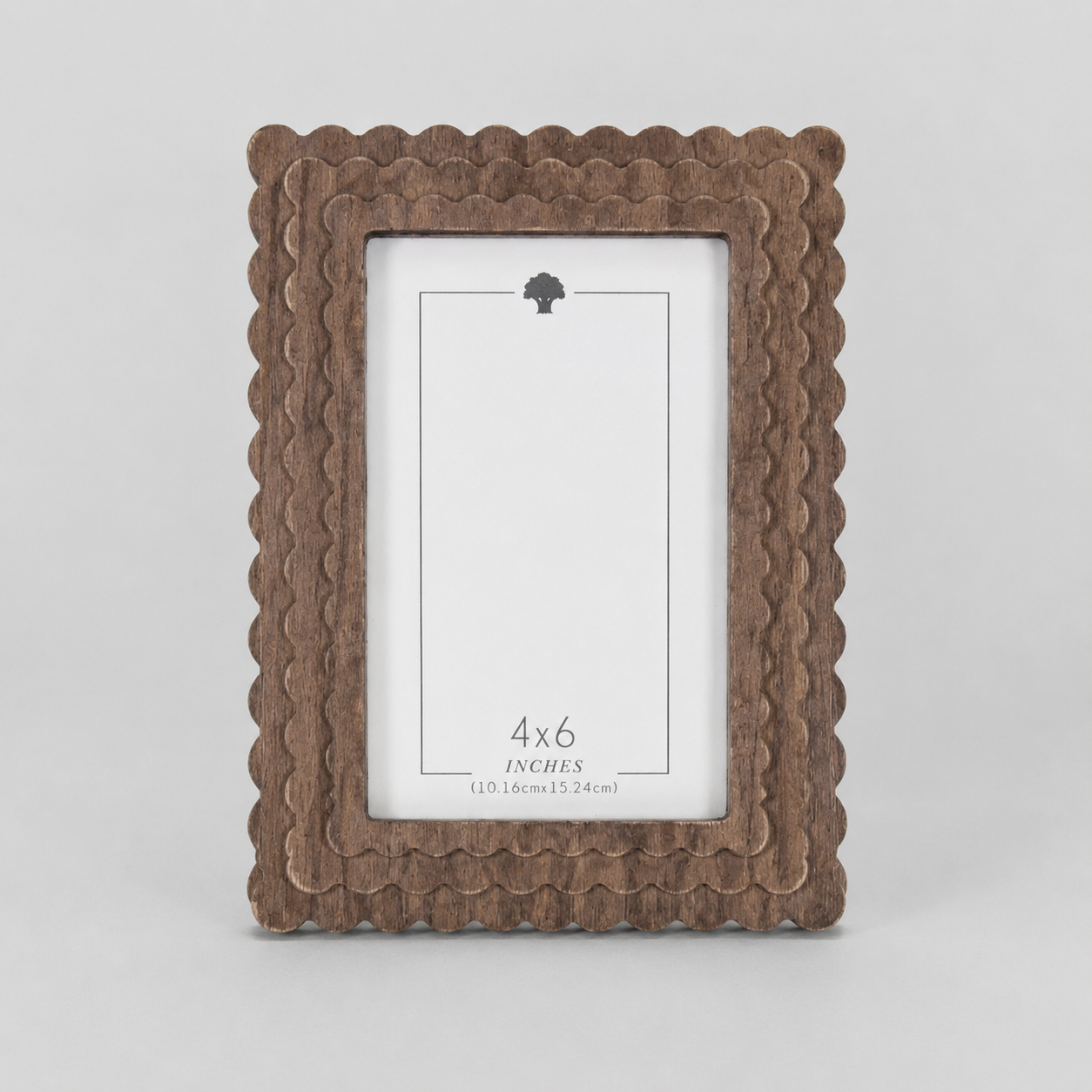 6" x 8" Scalloped Picture Frame - Espresso | Holds 4x6 Photo