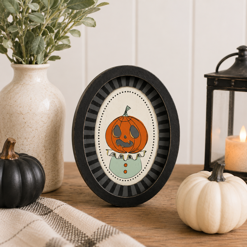 6" x 8" Wood Frame Sign - Jack-O'-Lantern | Multicolor | Sweet and Spooky Collection