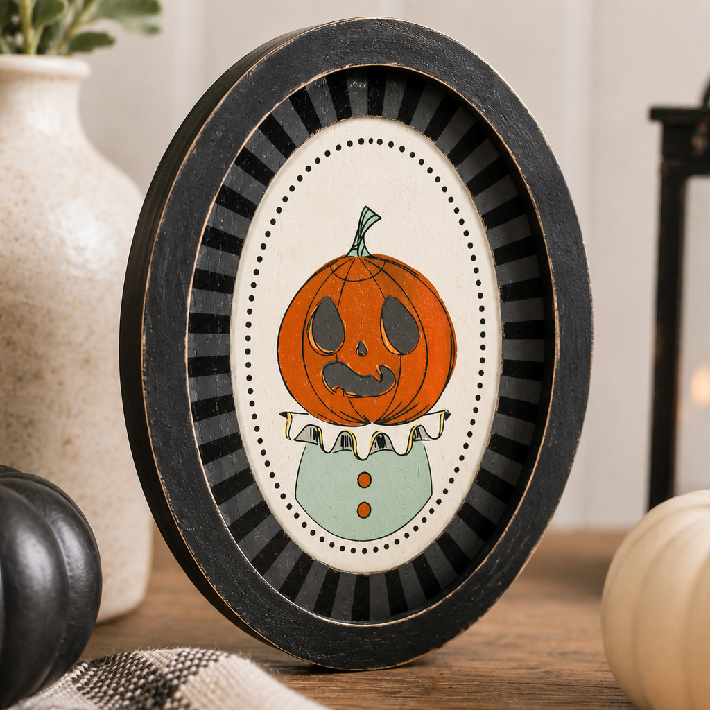 6" x 8" Wood Frame Sign - Jack-O'-Lantern | Multicolor | Sweet and Spooky Collection