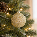 4" Jewel Ball Ornament - Champagne