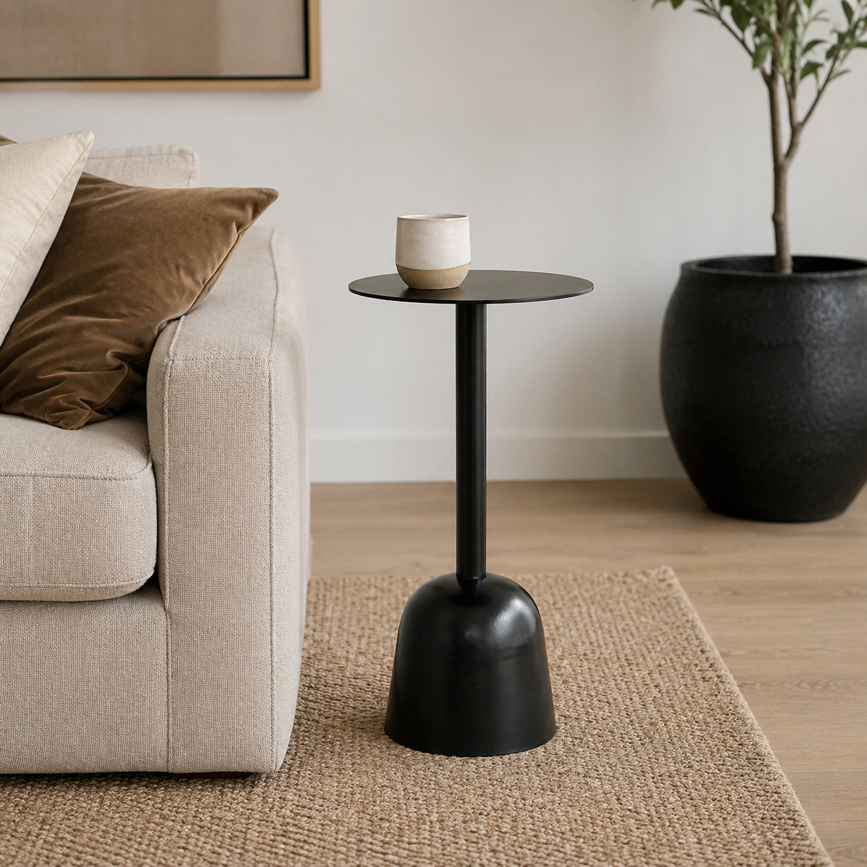 24" Iron Cup Table - Black