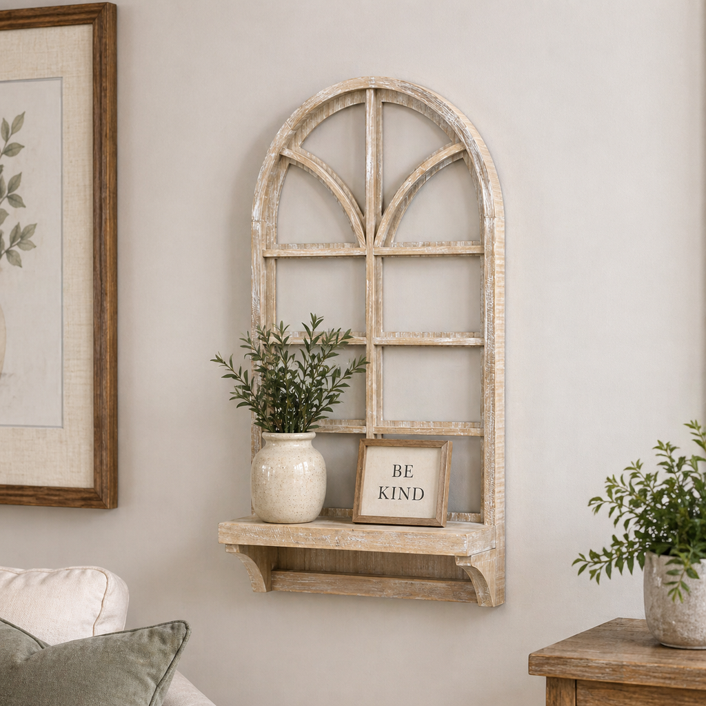 36" Wood Frame with Shelf - Window | Natural