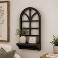 17" Window Wood Frame with Shelf - Black