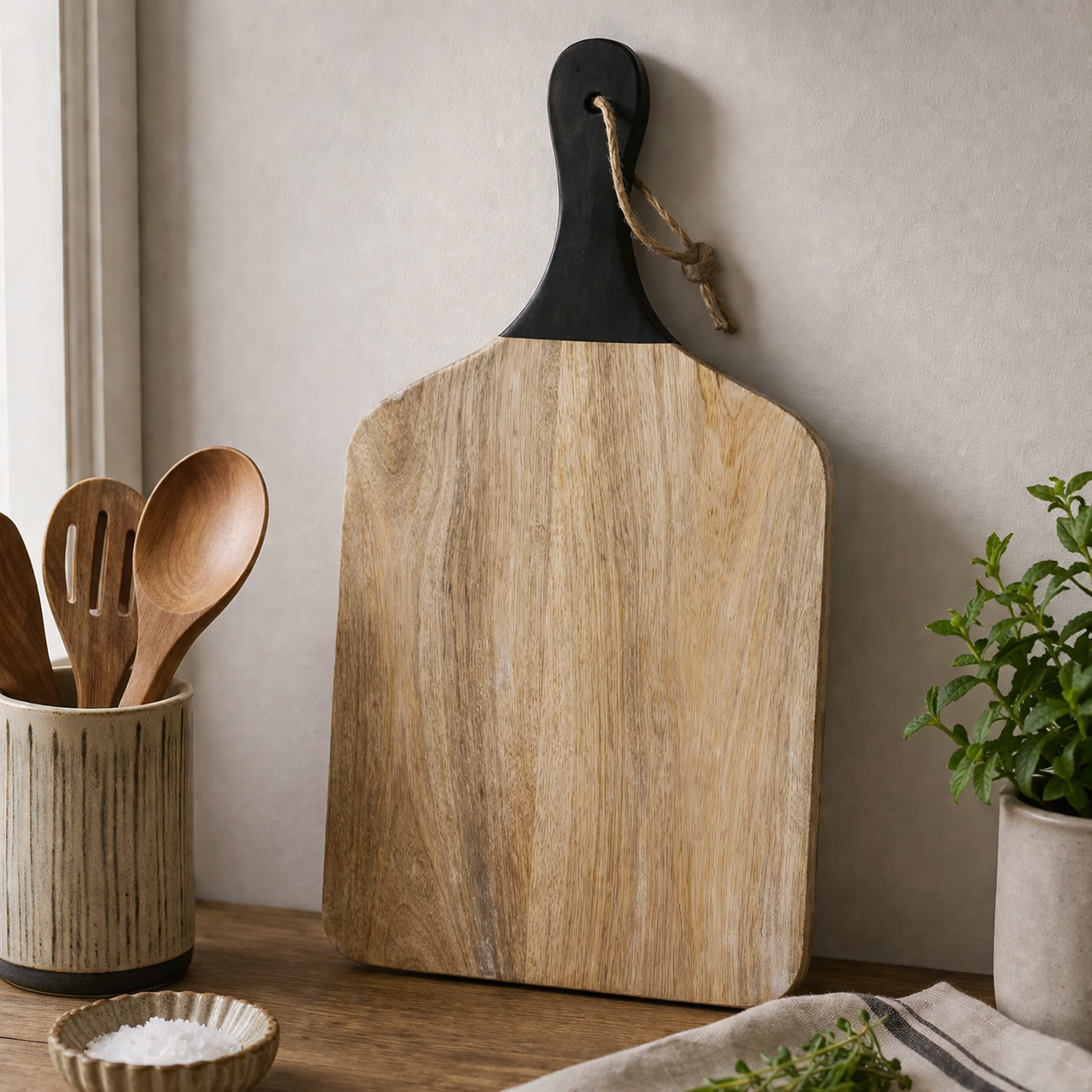 16" Mango Wood Chopping Board with Handle