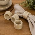 3" Mango Wood Round Napkin Rings - Natural (Set of 4)