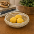 11" Mango Wood Bowl - Natural and White