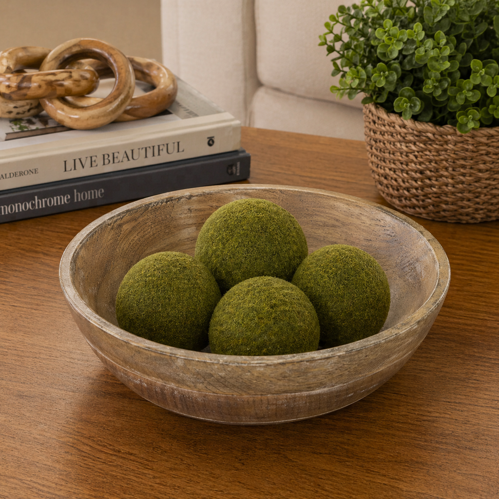 14" Mango Wood Bowl - Natural