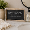 10" Reversible Wood Frame Sign - Seat/Hope | White and Gray | Washroom Collection