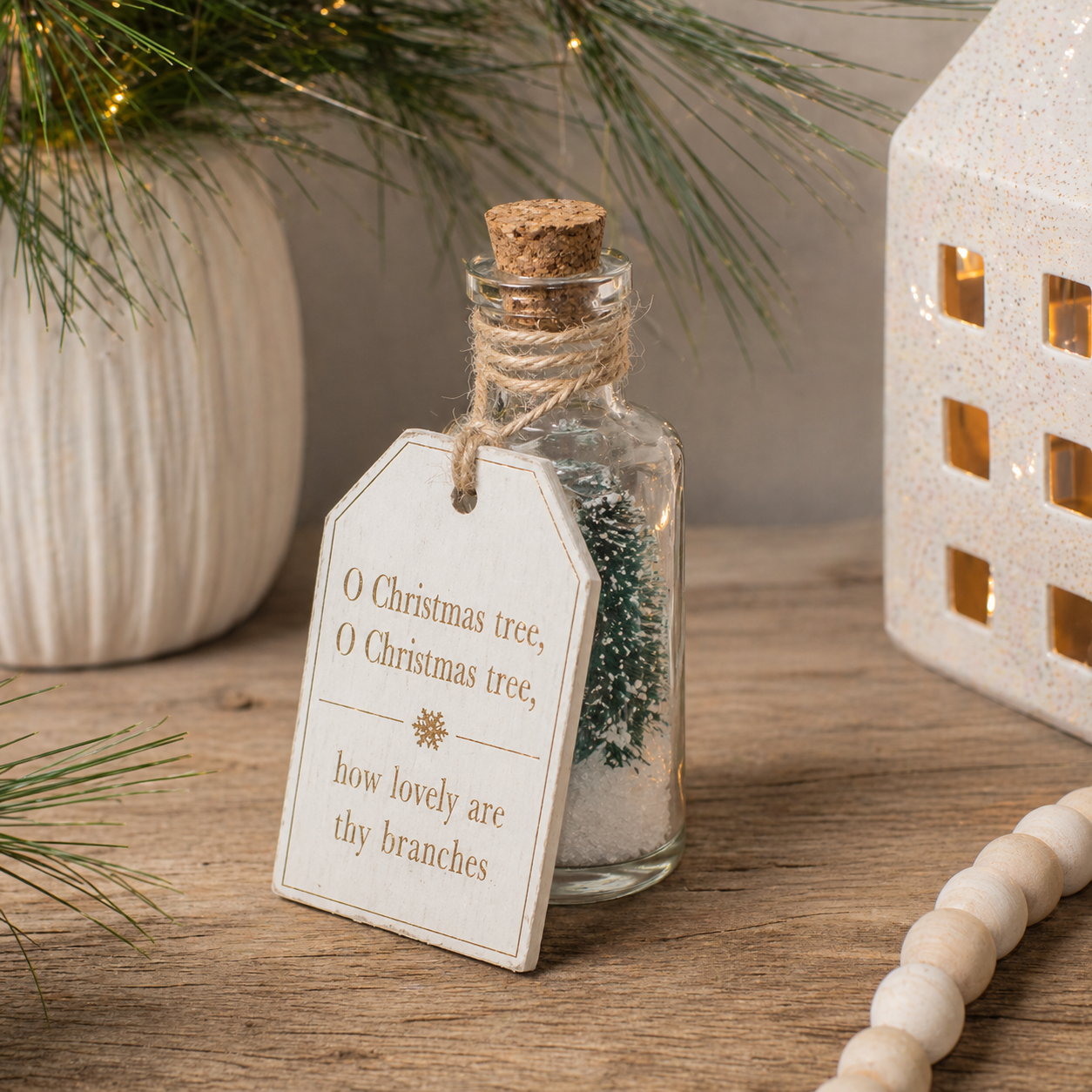4" Wood Tag and Keepsake Container - Tree