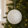6" Jewel Ball Ornament - White