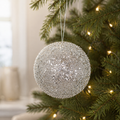 6" Jewel Ball Ornament - Silver