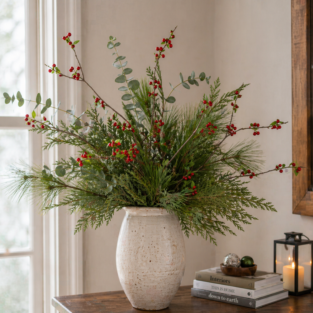 58" Faux Berry Spray - Red
