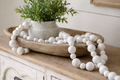 32" Wood Bead Garland - White